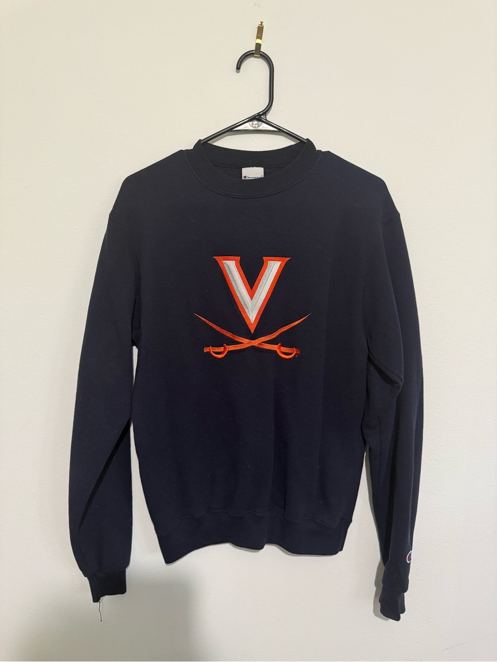 Virginia Embroidered Champion Navy Crewneck Sweatshirt